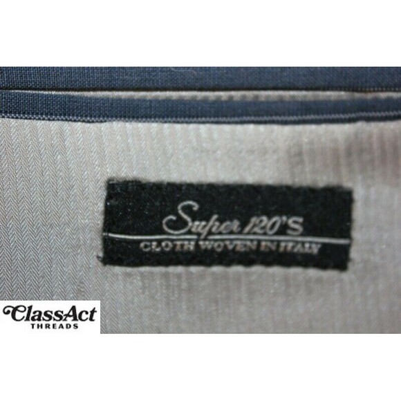 Executive Clothiers Sport Coat Suit Jacket Blazer Men's Wool Blue Striped 42L - Picture 9 of 10